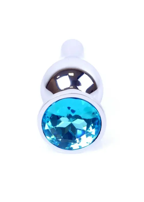 Plug-Jewellery Silver Anal Plug – 9.5 cm (3.7″) – Blue