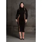 Платье с высоким воротником Carme XI – Plus size – чёрное — Фото 5