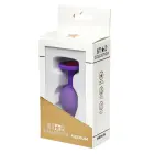 Star Collection violetinis silikoninis analinis kištukas M – rožinis akmuo — Nuotrauka 1