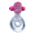 Vibrējošs dzimumlocekļa gredzens ar mēles stimulatoru – caurspīdīgs Foto 8