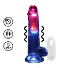 RealRock LED Vibrating Straight Dildo with Suction Cup – 20 cm (8″) – Clear — Photo 7