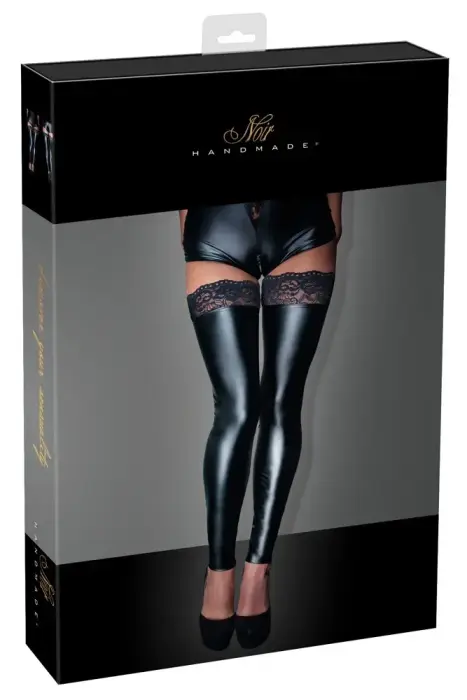 Noir Diva Exclusive wet look leg warmers – must – M