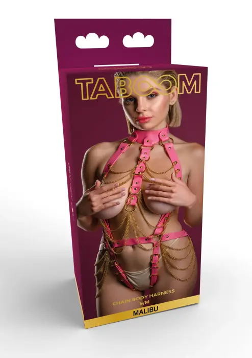 Taboom Malibu Faux Leather Body Harness – Pink