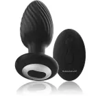 Black&Silver Welss Rotator rotating & vibrating silicone butt plug with remote — Photo 2