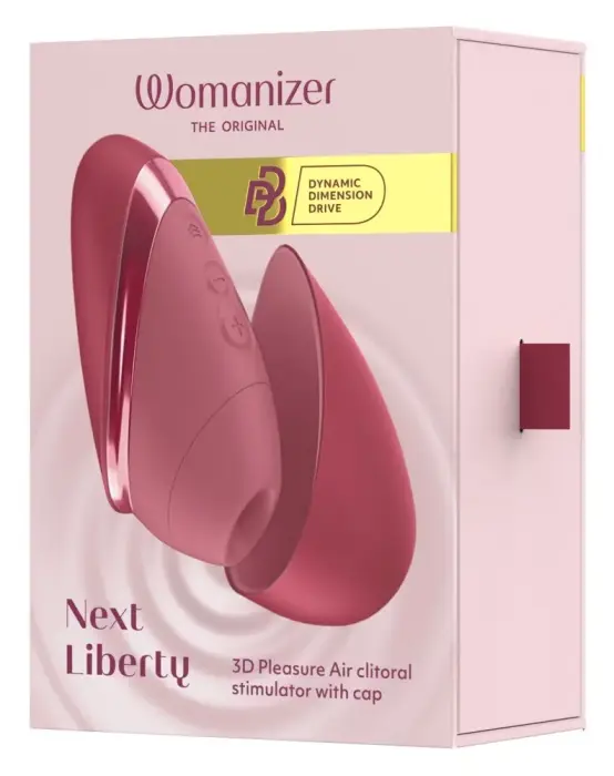 Womanizer Next Liberty – компактный вакуумно-волновой стимулятор – бордовый – 12 см