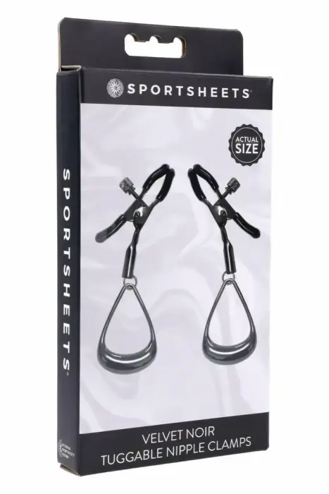 Sportsheets Velvet Noir – регулируемые зажимы для сосков с гематитовым покрытием
