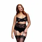 Baci Lingerie Classic Lace 3-osaline pesukomplekt – must – Queen Size — Foto 1