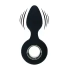 Vibruojantis analinis kištukas su kilpa – Juodas — Nuotrauka 1