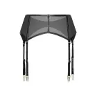 Guilty Pleasure Shimmering Suspender Belt – пояс для чулок с высокой талией из мерцающего меша – чёрный – Размер: L/XL — Фото 5
