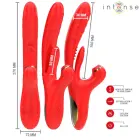 INTENSE Karol – multifunctional thrusting vibrator with wave stimulation – red – 23 cm — Photo 2