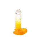 Kiotos Cox krāsains dildo ar piesūcekni – 18 cm (7″) – caurspīdīgi dzeltens — Foto 2
