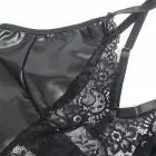 SUBBLIME 957537 Платье из искусственной кожи PU и с цветочным кружевом – чёрное – L/XL — Фото 5