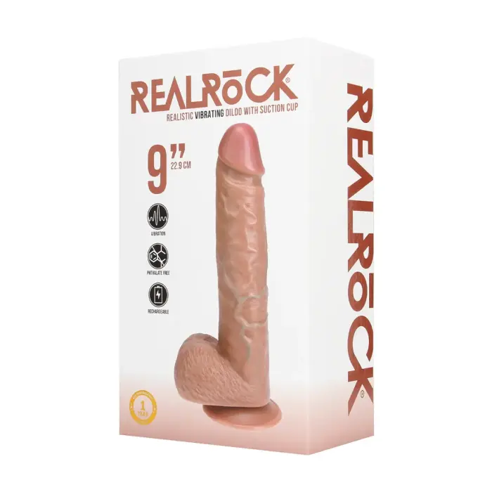 Realistic Vibrating Dildo with Suction Cup – 23 cm (9″) – Skin