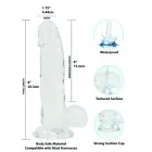 Addiction Crystal Addiction caurspīdīgs dildo – 20 cm (8″) — Foto 4