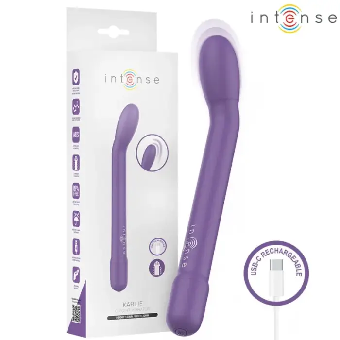 Intense Fun вибратор для точки G 9173 – 10 режимов, USB – тёмно-фиолетовый – 19 см