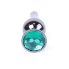 Plug-Jewellery Dark Silver anālais spraudnis ar zaļu akmeni – 9.5 cm (3.7″) — Foto 1
