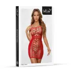 Erotic Mesh Dress with Cut-Outs – Red – One Size — Photo 3