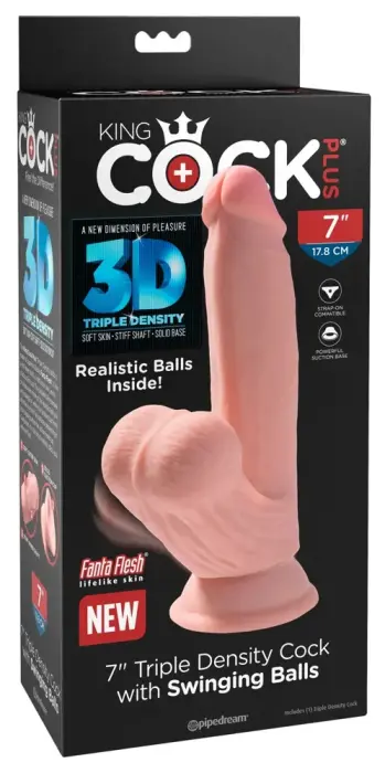 KCP 7 TDC Realistic Dildo with Swinging Balls – 21.5 cm (8.5″)
