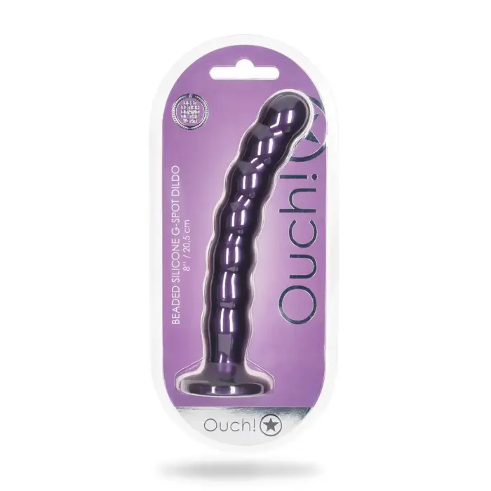 Дилдо с бусинами для точки G с присоской – 20.5 cm (8″) – Фиолетовый