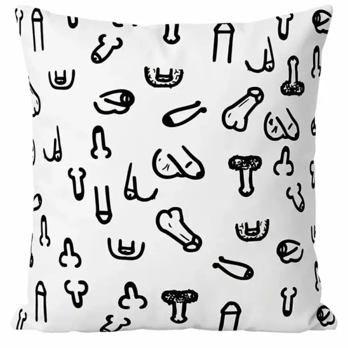 Diablo Picante Decorative Cushion 30 x 30 cm – humorous motif – white