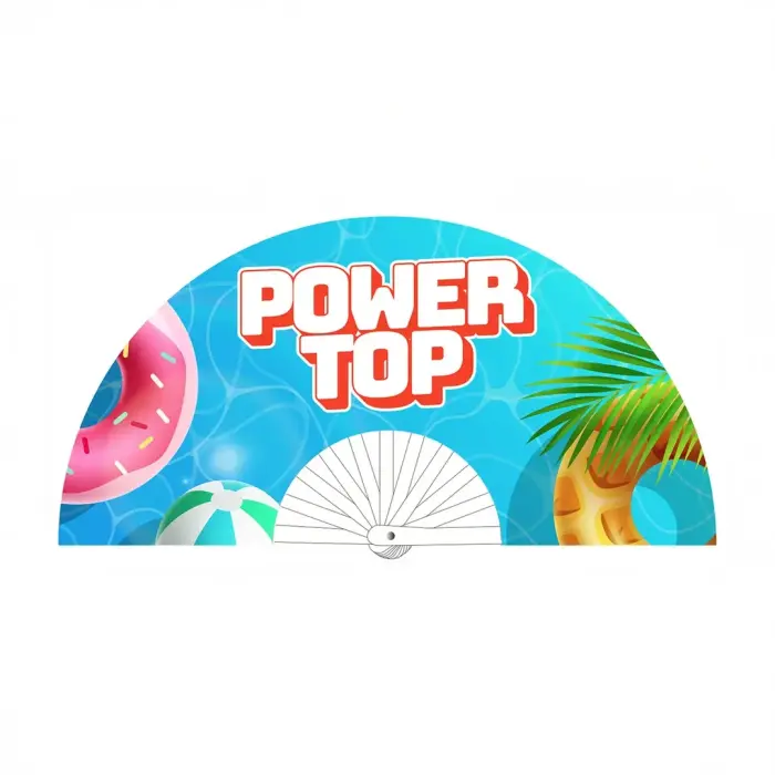 Power Top – decorative hand fan – multicolour – 64 cm