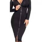 Cottelli BONDAGE Open Crotch Bodysuit with Straps, Detachable Chains, and Cuffs – Purple Accents – L — Photo 6