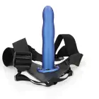 Ouch! Izliekts dobs strap-on – metāliski zils Foto 5