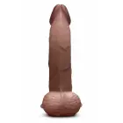 b-Vibe SlipSkin 8" Curved – pressure-reactive silicone dildo with suction cup – brown – 20.3 cm — Photo 4