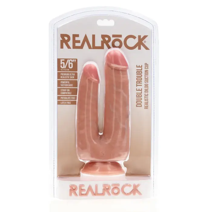 RealRock Double Trouble Realistic Dildo – 15.2 cm (6″) – Skin