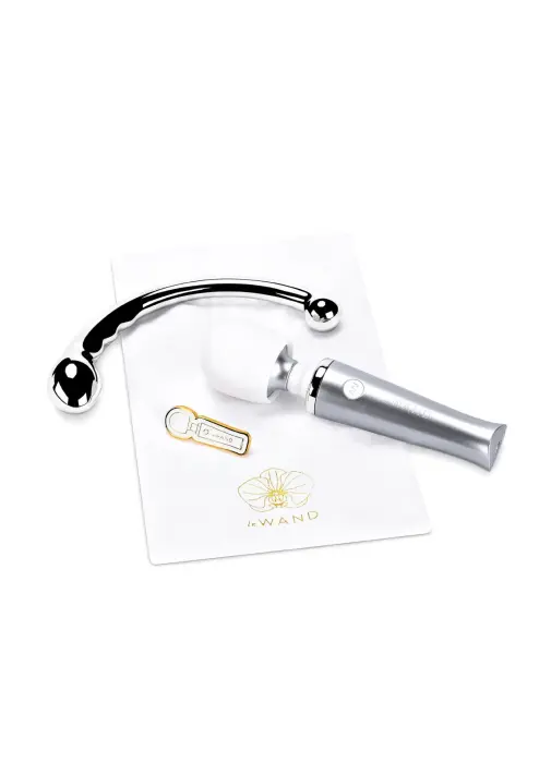 Le Wand Mini Pleasures Set – minivibrozizlis + nerūsējošā tērauda loks