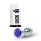 Plug-Jewellery Silver анальная пробка с розой – 7 cm (2.8″) – Фиолетовый — Фото 9