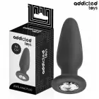 Addicted Toys silikoninis analinis kištukas S su dekoratyviniu akmeniu – 8.8 cm – Juodas — Nuotrauka 1
