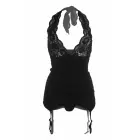 Christine Catchy Cabaret Garter Top & Thong Set, Lace, Black, S/M — Foto 9
