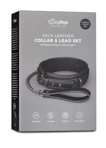Fetish Collar with Leash – Black