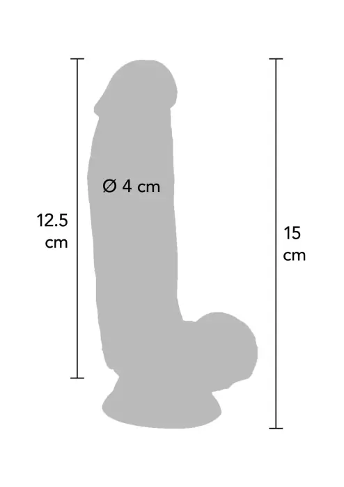 Vibrējošs dildo – 15 cm (6″) – Miesas krāsa Foto 2