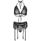 Plus Lace Bra Top, String and Garter Belt – Black – 1X/2X — Photo 8