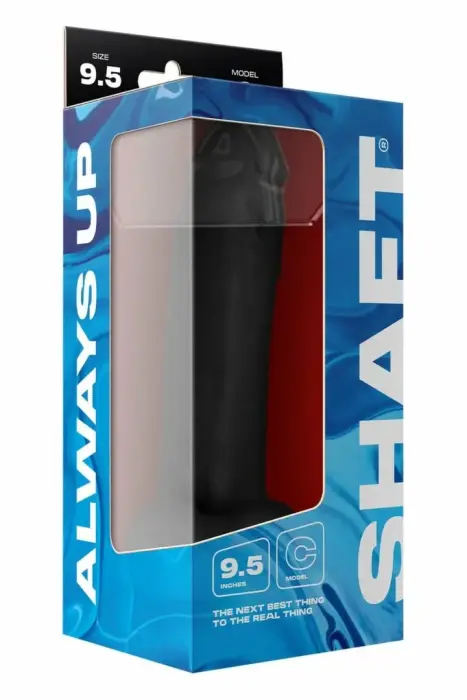 SHAFT Model C reālistisks dildo ar piesūcekni – 24.1 cm (9.5″) – melns