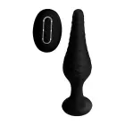 Silicone Vibrating Anal Plug with Remote Control – 12 cm – Black — Photo 2