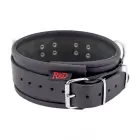 The Red Leather Necklace 3 D Rings – plata ādas kaklasiksna ar 3 D veida gredzeniem – melna – 38–53 cm — Foto 7