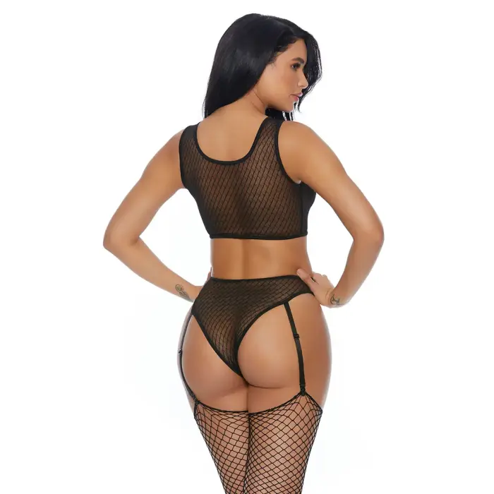 You a Vixen Bra and Panty Set with Garter Belt – XL