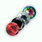 Camileo Anal Plug with Four Interchangeable Jewels – L – 9.5 cm (3.7″) – Black — Photo 2