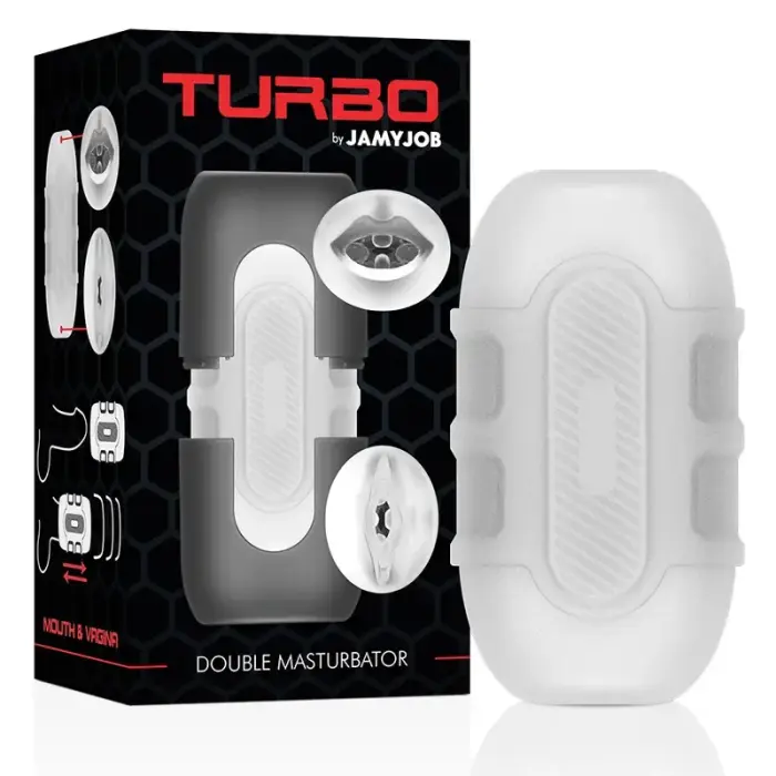 Jamyjob Turbo dviejų įėjimų intymus aparatas – tekstūruota rankovė