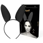 Coquette Chic Desire vegan leather bunny ears headband – black — Photo 1