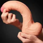 LoveToy Dual Layer Platinum Silicone Cock – realistic dual-layer dildo with suction cup and balls – 28 cm (11'') — Photo 8