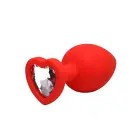 Südamekujuline anaaltapp – S – 7 cm (2.8″) – Punane — Foto 1