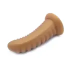 Briaunotas XL blizgus kūno spalvos dildo su siurbtuku – 30 cm (12″) — Nuotrauka 9