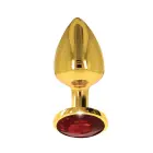Anālais spraudnis ar dimanta dārgakmeni – L – Gold — Foto 1