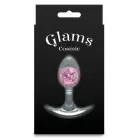 Cosmic Glams Small Pink – liquid silicone anal plug with glass accent — Photo 4