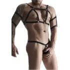 Vyriškas gumos komplektas – T-marškiniai su puošmenomis ir 2 porų stringai – juodas – XXL/XXXL Photo