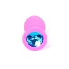 Plug-Jewellery Rozā anālais spraudnis ar gaiši zilu dimantu – 8 cm (3.1″) — Foto 2